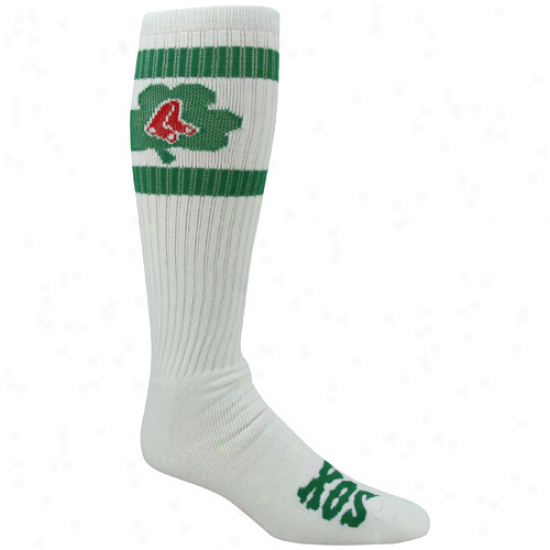 Boston Red Sox White Shamrock Tube Socks