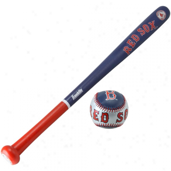 Boson Red Sox Wood Bat & Civil Strike Baseball Set