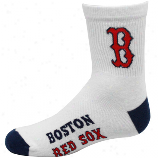 Boston Red Sox Youth White Dual-color Tam Logo Crew Socks