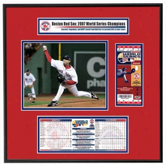 Boston Redsox 2007 World Series Ticket Frame Jr.- Game 1 Winner Josh Beckett