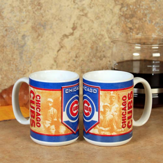 Chicago Cubs 15oz. 2-pack Nosta1gic Ceramic Mug Set