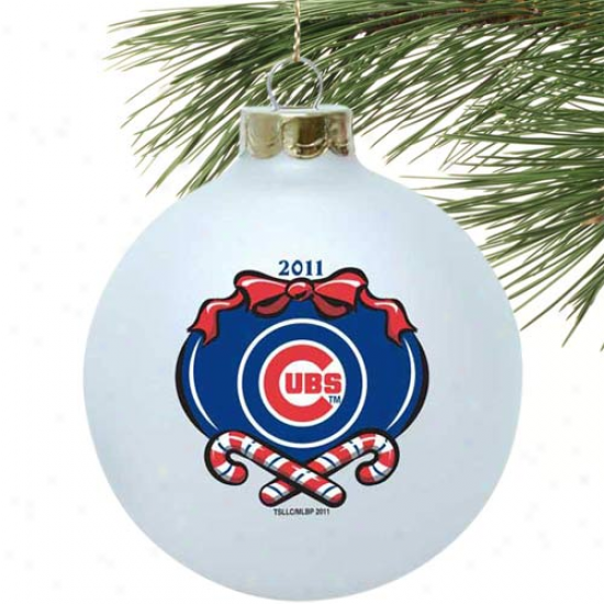 Chicago Cusb 2011 White Glass Ornament