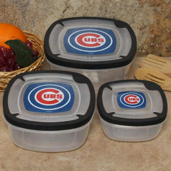 Chicago Cubs 3-pack Square Food Containers