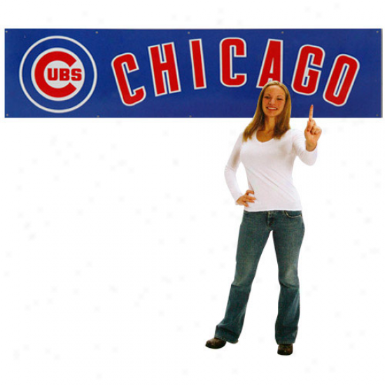 Chicago Cubs 8' X 2' Royal Blue Applique Banner