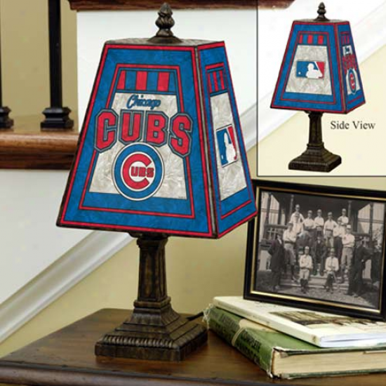 Chicago Cubs Art Glass Table Lamp