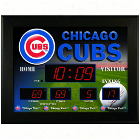 Chicago Cubs Backlit Led Scoreboard Clock