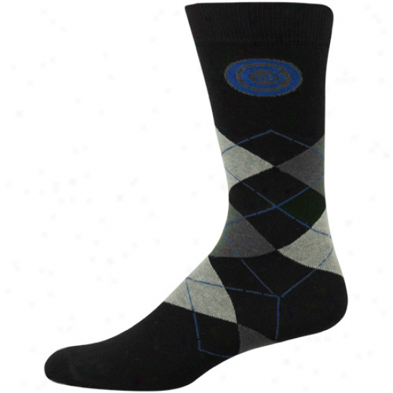 Chicago Cubs Black Argyle Dreas Socks