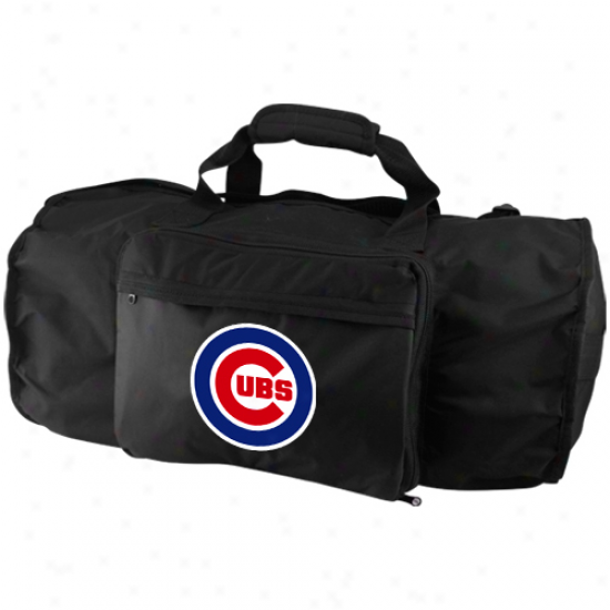 Chicago Cubs Black Fold-away Duffel Travel Pzck