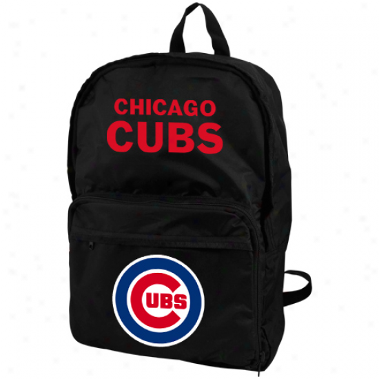 Chicago Cubs Black Foldaway Backpack