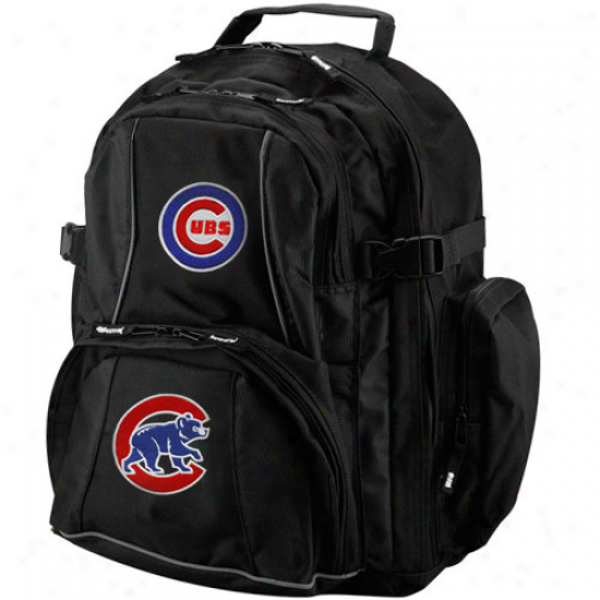 Chicago Cubs Black Trooper Backpack