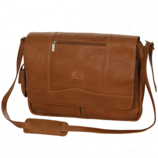 Chicago Cubs BrownD eluxe Leather Team Logo Laptop Messenger Bag