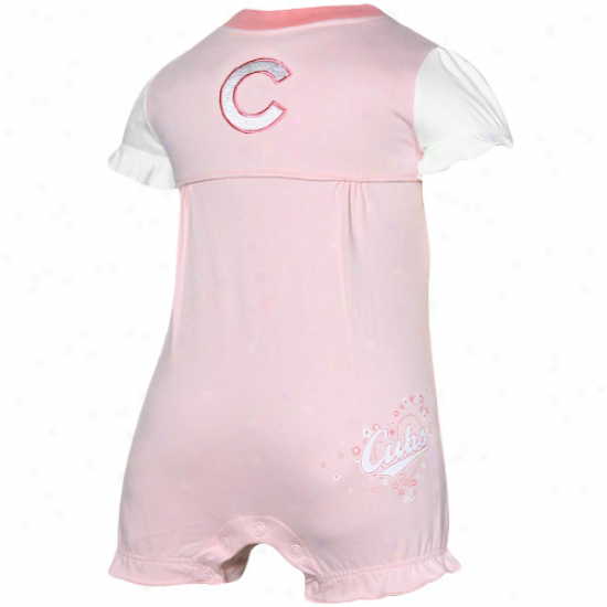 Chicago Cubs Infant Girls Pink Ruffled Romper