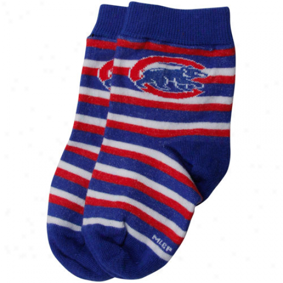 Chicago Cubs Infant Sport Stripe Socks - Royal Blue/red