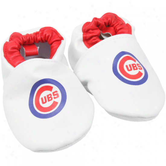 Chicago Cubs Infant White Logo Booties