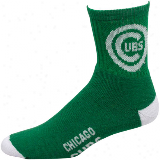 Chicagp Cubs Kelly Green Team Dual-color Tema Logo Crew Socks