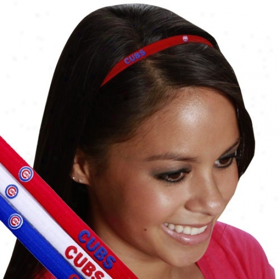 Chicago Cubs Ladies 3-pack Elastic Headbands