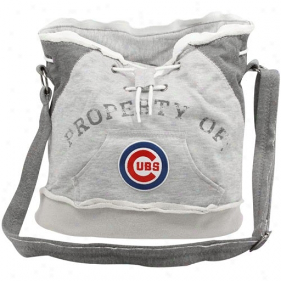 Chicago Cubs Ladies Ash Hoodie Duffel Bag