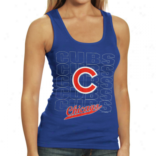 Chicago Cubs Ladies Kingly Blue Repeater Tank Top