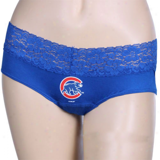 Chicago Cubs Ladies Royal Blue Super Delicate Lace Trim Panties