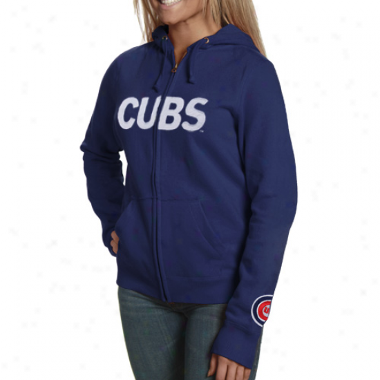 Chicago Cubs Ladies Royal Blue Team Spirit Full Zip Hoody Sweatshirt