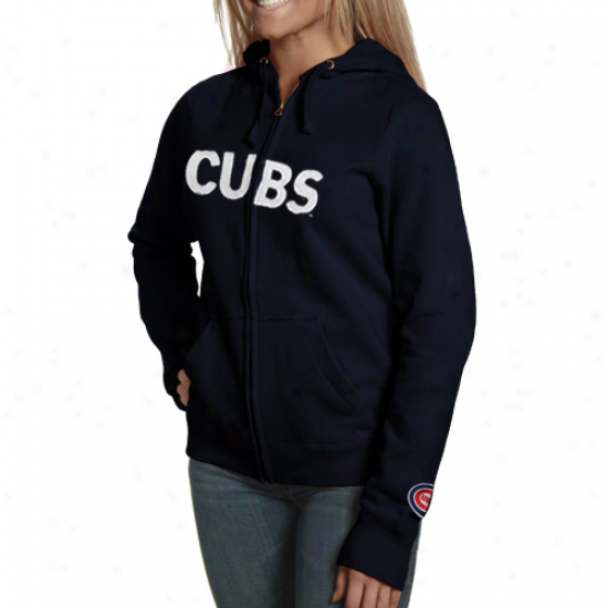 Chicago Cubs Navy Bule Team Spirit Full Zip Hoodie Sweatshirt