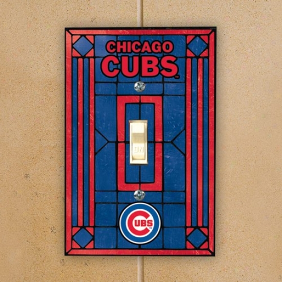 Chicago Cubs Royl Livid Art-glass Switch Plate Cover