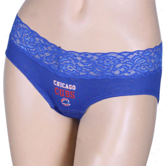 Chicago Cubs Royal Blue Burnout Team Name Panties