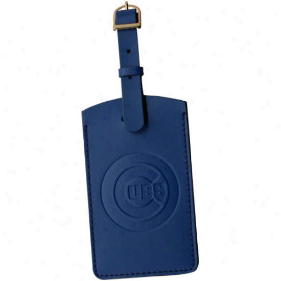 Chicago Cubs Noble Blue Leather Embossed Logo Bag Tag