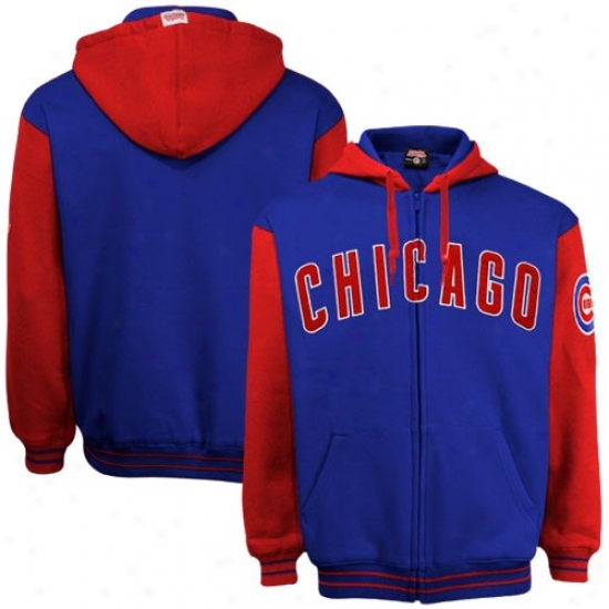 Chicago Cubs Royal Blue-red Full Zip Fleece Hoody