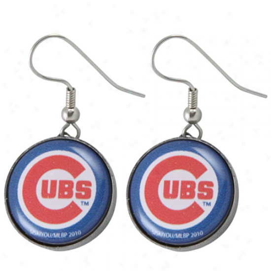 Chicago Cubs Team Logo Charm Dro Earrings