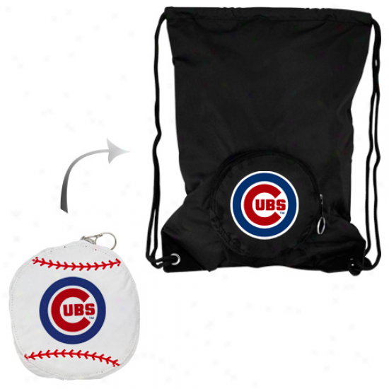 Chicago Cubs Tuck-away Collapsible Backsack - Black