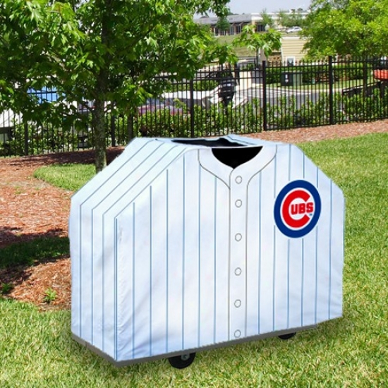 Chicago Cubs White Pinstripe Jerrsey Bbq Grill Cover