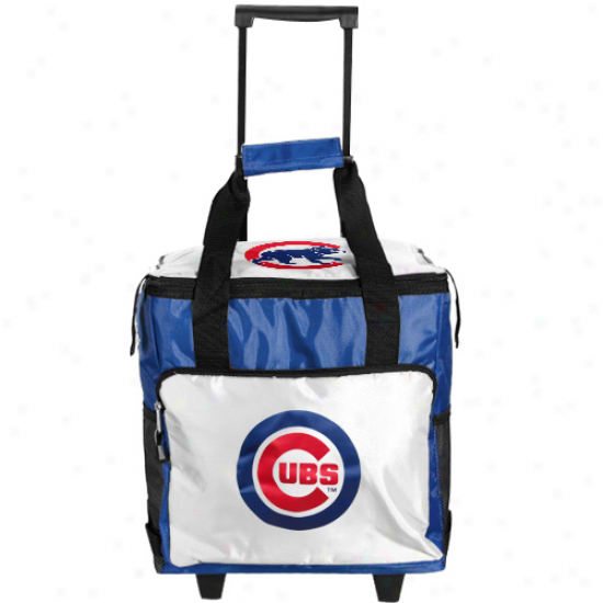 Chocago Cubs White-ryal Blue Rolling Collapsible Cooler