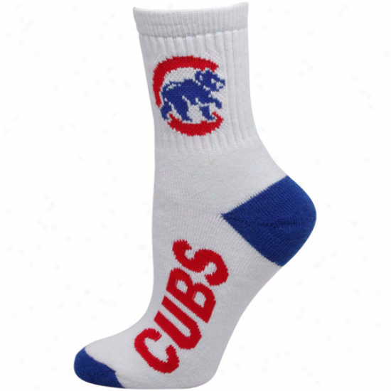 Chicago Cubs Womens Dual-color Team Logo Crew Socks - Happy