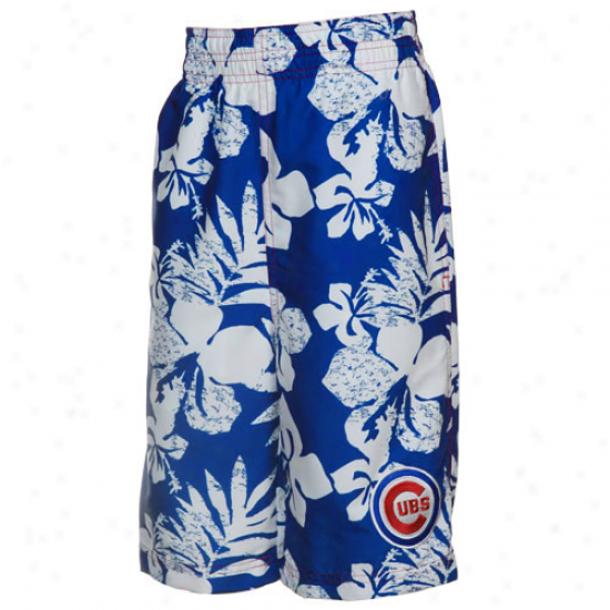 Chicago Cibs Youth Royal Blue Hawaiian Impress Boardshorts