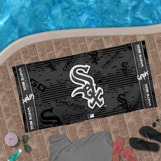 Chicago White Sox 30'' X 60'' Black Beach Towel