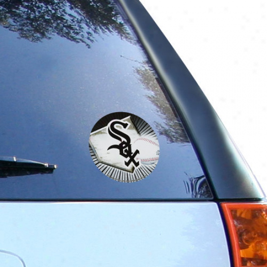 Chicago White Sox 4.5'' Round Vinyl Home Plate Decal