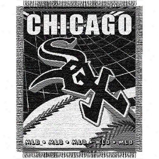 Chicago White Sox 48'' X 60'' Black Jacquard Woven Blanket Throw