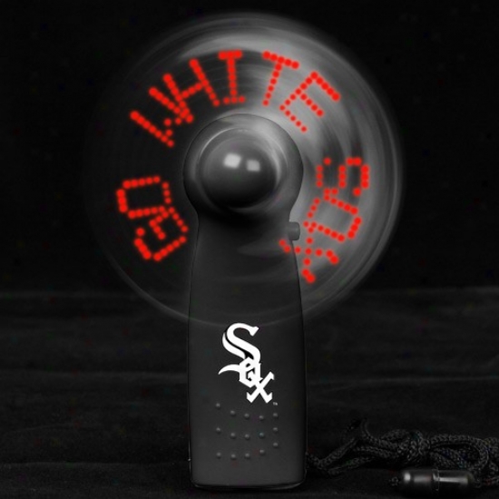 Chicago White Sod Black Light-up Message Fan