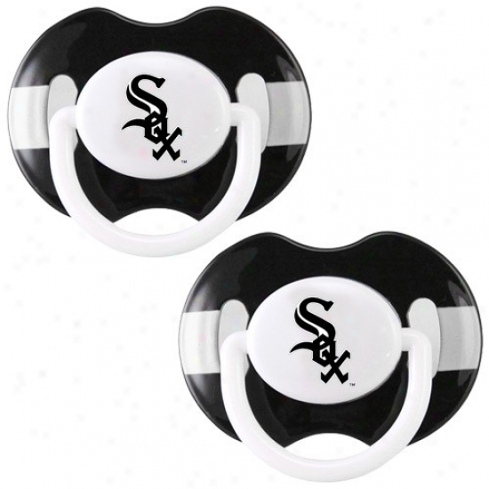 Chicago Pure Sox Black-white Striped 2-pack Team Logo Pacifiers