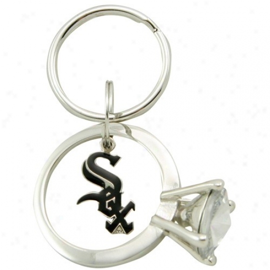 Chicago White Sox Jumbo Bling Ring Keychain