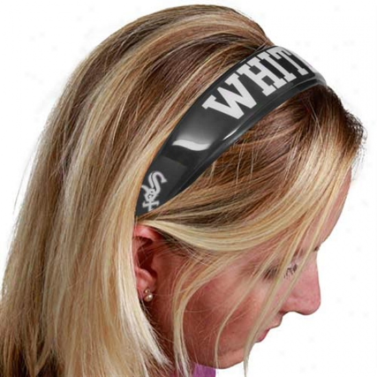 Chicago White Sox Ladies Black Large Domed Headband