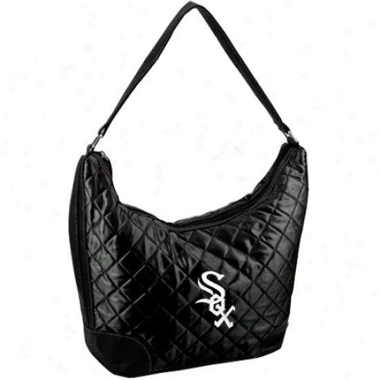 Chicago White Sox Ladies Black Quilted Hobo Purse