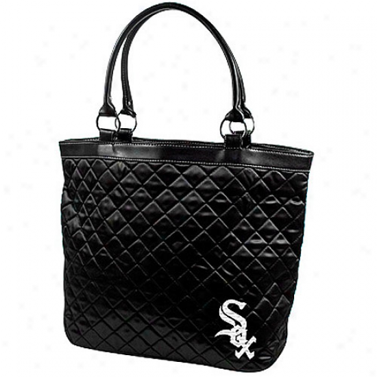 Chicago White Sox Ladies Black Quilted Tote Bag