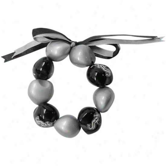 Chicago White Sox Ladies Black-silver Kukui Beadedd Bracelet