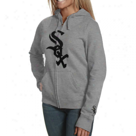 Chicago White Sox Ladies Gray Team Spirit Full Zip Hoody Sweatshirt