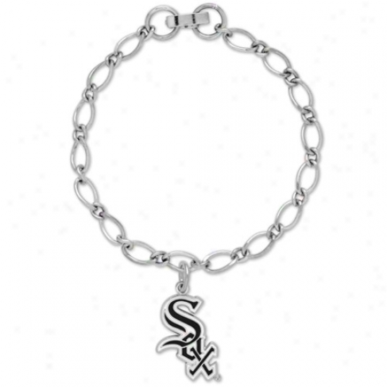 Chicago White Sox Ladies Silver-tone Charm Bracelet