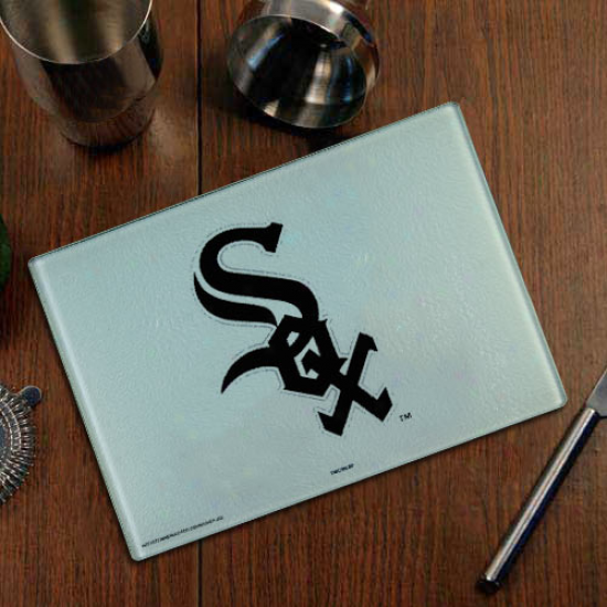 Chicago White Sox Logo Glass Cutting Board