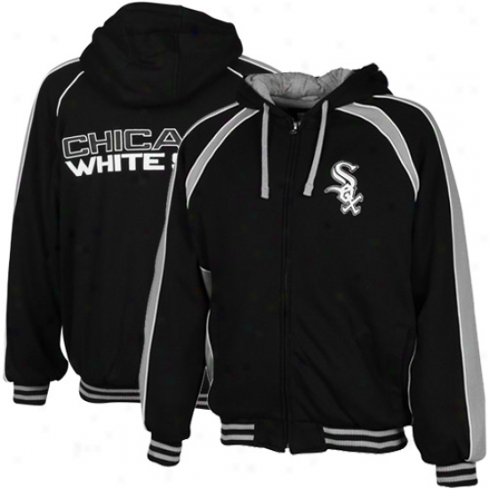 Chicago White Sox Men's Colorblock Hoodie Jacket - Black