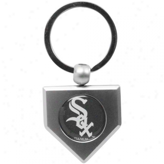 Chicago White Sox Silver Pewter Home Plate Keychain